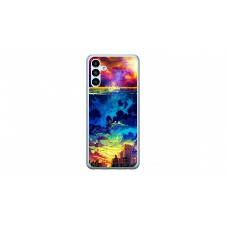 Husa personalizata tip carcasa HQPrint pentru Samsung Galaxy A14 5G, model Abstract City, multicolor, S1D1M0263