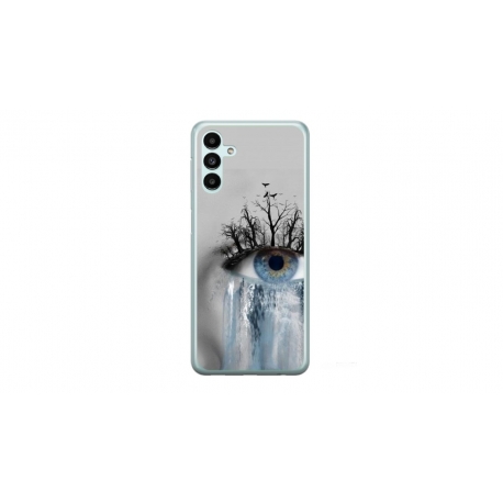 Husa personalizata tip carcasa HQPrint pentru Samsung Galaxy A14 5G, model Teary Eye, multicolor, S1D1M0307