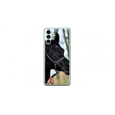 Husa personalizata tip carcasa HQPrint pentru Samsung Galaxy A15, model Black Horse, multicolor, S1D1M0019