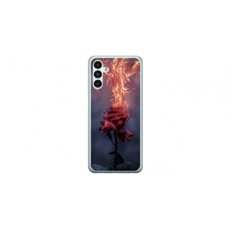 Husa personalizata tip carcasa HQPrint pentru Samsung Galaxy A15, model Fire Rose, multicolor, S1D1M0158