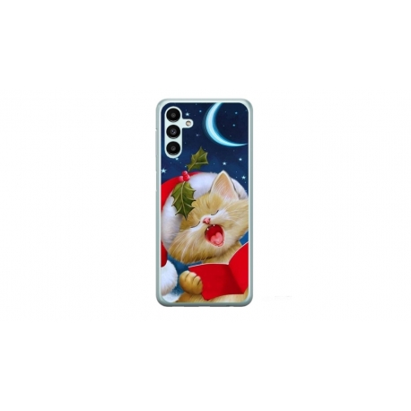 Husa personalizata tip carcasa HQPrint pentru Samsung Galaxy A25, model Christmas Cat, multicolor, S1D1M0048