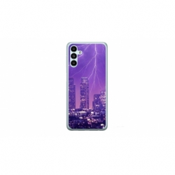 Husa personalizata tip carcasa HQPrint pentru Samsung Galaxy A25, model Purple Lightning, multicolor, S1D1M0354