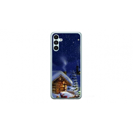 Husa personalizata tip carcasa HQPrint pentru Samsung Galaxy A34, model Christmas Cottage, multicolor, S1D1M0059