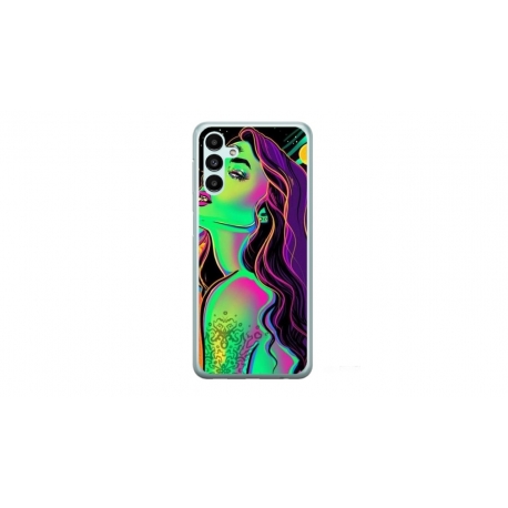 Husa personalizata tip carcasa HQPrint pentru Samsung Galaxy A34, model Colorful Girl, multicolor, S1D1M0249