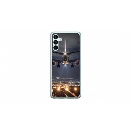 Husa personalizata tip carcasa HQPrint pentru Samsung Galaxy A54, model Airplane Landing, multicolor, S1D1M0266