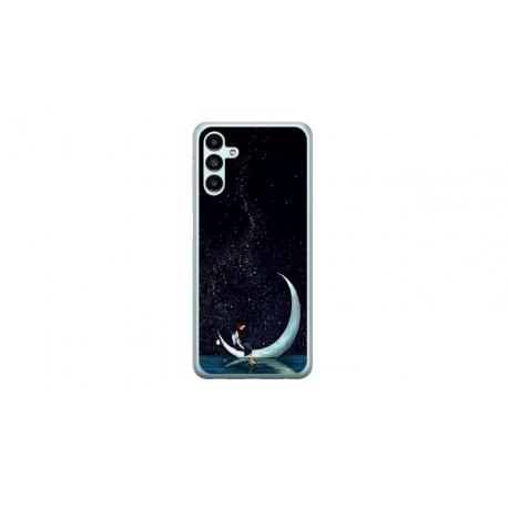 Husa personalizata tip carcasa HQPrint pentru Samsung Galaxy A54, model Moon Fishing, multicolor, S1D1M0270