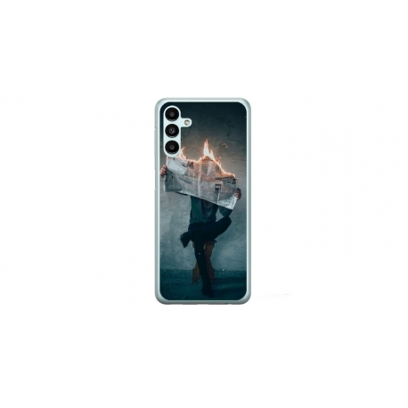 Husa personalizata tip carcasa HQPrint pentru Samsung Galaxy A54, model Burn the News, multicolor, S1D1M0345