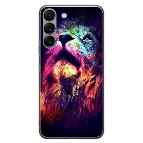 Husa personalizata tip carcasa HQPrint pentru Samsung Galaxy S23, model Celestial Lion, multicolor, S1D1M0002