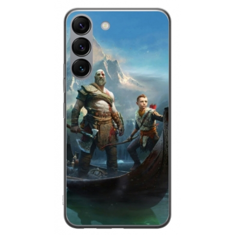 Husa personalizata tip carcasa HQPrint pentru Samsung Galaxy S23, model God of War 1, multicolor, S1D1M0008