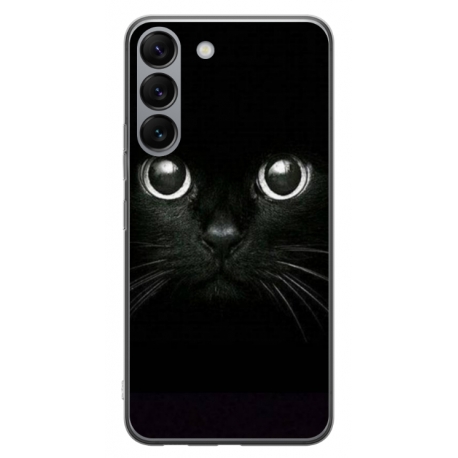 Husa personalizata tip carcasa HQPrint pentru Samsung Galaxy S23, model Black Cat 1, multicolor, S1D1M0015