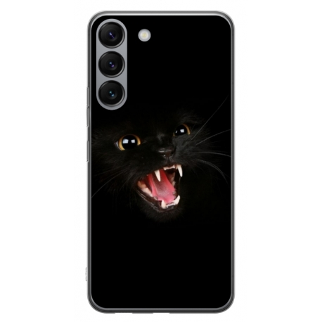 Husa personalizata tip carcasa HQPrint pentru Samsung Galaxy S23, model Black Cat 2, multicolor, S1D1M0016
