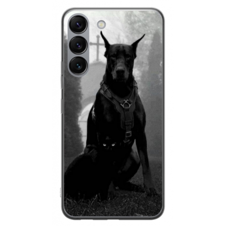 Husa personalizata tip carcasa HQPrint pentru Samsung Galaxy S23, model Doberman, multicolor, S1D1M0018