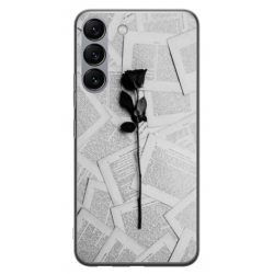 Husa personalizata tip carcasa HQPrint pentru Samsung Galaxy S23, model Black Rose, multicolor, S1D1M0021