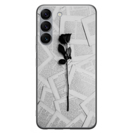 Husa personalizata tip carcasa HQPrint pentru Samsung Galaxy S23, model Black Rose, multicolor, S1D1M0021