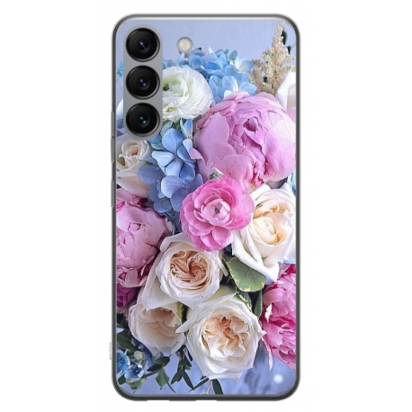 Husa personalizata tip carcasa HQPrint pentru Samsung Galaxy S23, model Flowers 1, multicolor, S1D1M0026