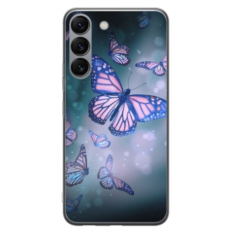 Husa personalizata tip carcasa HQPrint pentru Samsung Galaxy S23, model Butterfly 1, multicolor, S1D1M0028
