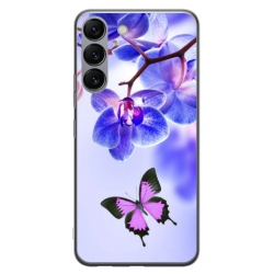 Husa personalizata tip carcasa HQPrint pentru Samsung Galaxy S23, model Butterfly 2, multicolor, S1D1M0029