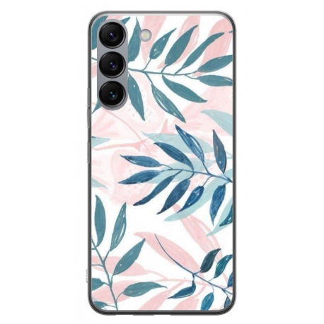 Husa personalizata tip carcasa HQPrint pentru Samsung Galaxy S23, model Leaf Design 1, multicolor, S1D1M0044