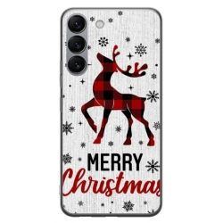 Husa personalizata tip carcasa HQPrint pentru Samsung Galaxy S23, model Merry Christmas Reindeer 1, multicolor, S1D1M0049