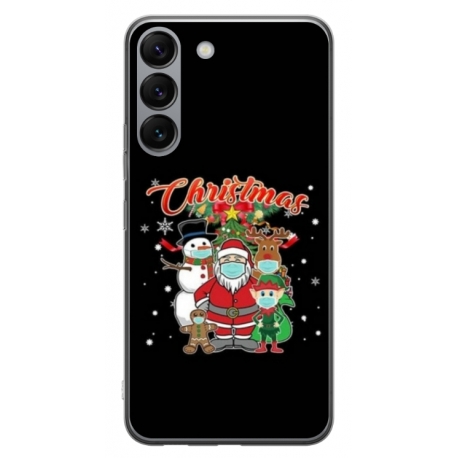 Husa personalizata tip carcasa HQPrint pentru Samsung Galaxy S23, model Covid Christmas, multicolor, S1D1M0054