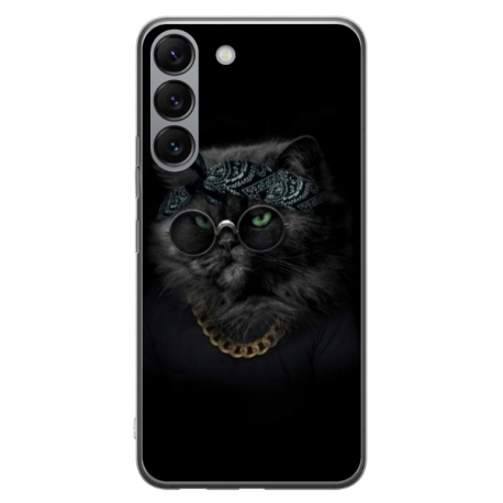 Husa personalizata tip carcasa HQPrint pentru Samsung Galaxy S23, model Black Cat 4, multicolor, S1D1M0097