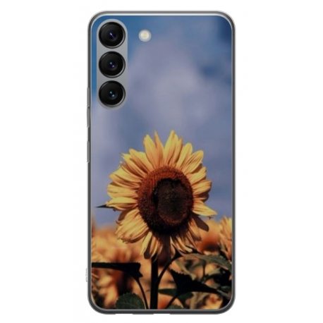 Husa personalizata tip carcasa HQPrint pentru Samsung Galaxy S23, model Sunflower 1, multicolor, S1D1M0193
