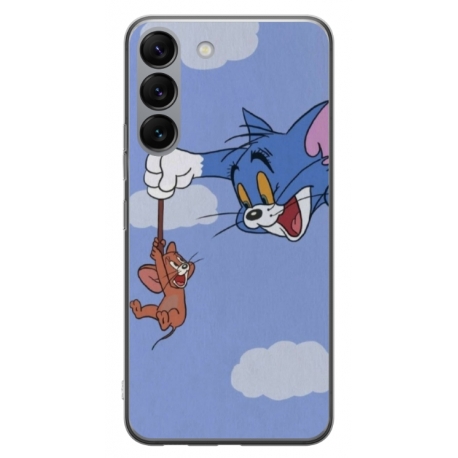 Husa personalizata tip carcasa HQPrint pentru Samsung Galaxy S23, model Tom and Jerry 1, multicolor, S1D1M0203