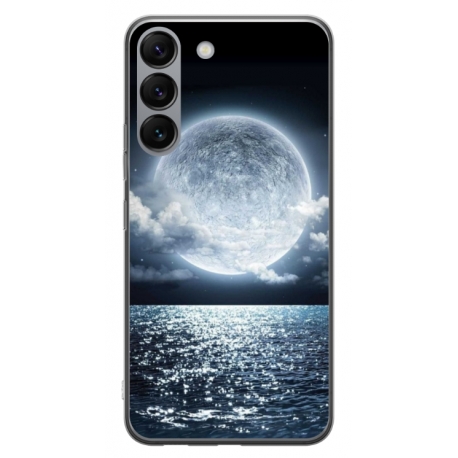 Husa personalizata tip carcasa HQPrint pentru Samsung Galaxy S23, model Moon Sky, multicolor, S1D1M0228