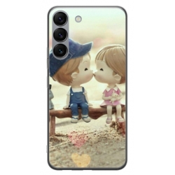 Husa personalizata tip carcasa HQPrint pentru Samsung Galaxy S23, model Kiss, multicolor, S1D1M0259
