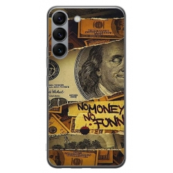 Husa personalizata tip carcasa HQPrint pentru Samsung Galaxy S23, model No Money No Funny, multicolor, S1D1M0262