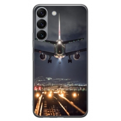 Husa personalizata tip carcasa HQPrint pentru Samsung Galaxy S23, model Airplane Landing, multicolor, S1D1M0266