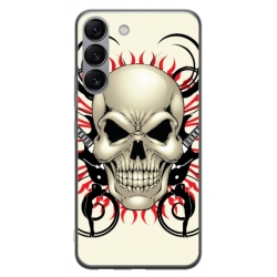 Husa personalizata tip carcasa HQPrint pentru Samsung Galaxy S23, model Skull 1, multicolor, S1D1M0284