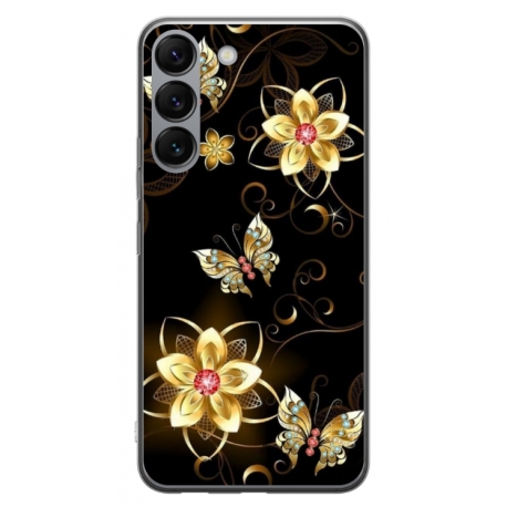 Husa personalizata tip carcasa HQPrint pentru Samsung Galaxy S23, model Butterfly 5, multicolor, S1D1M0042