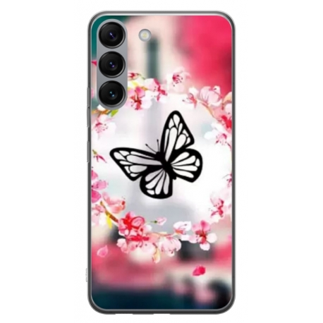 Husa personalizata tip carcasa HQPrint pentru Samsung Galaxy S23, model Butterfly 8, multicolor, S1D1M0380