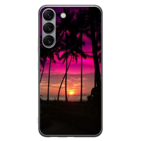 Husa personalizata tip carcasa HQPrint pentru Samsung Galaxy S23, model Beach View 1, multicolor, S1D1M0136
