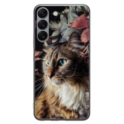 Husa personalizata tip carcasa HQPrint pentru Samsung Galaxy S23, model Cat 1, multicolor, S1D1M0143