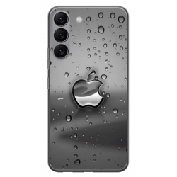 Husa personalizata tip carcasa HQPrint pentru Samsung Galaxy S23, model Rainy Apple logo, multicolor, S1D1M0148