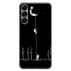 Husa personalizata tip carcasa HQPrint pentru Samsung Galaxy S23, model Climbing to the Moon, multicolor, S1D1M0233