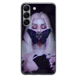 Husa personalizata tip carcasa HQPrint pentru Samsung Galaxy S23, model Butterfly Mouth 1, multicolor, S1D1M0351