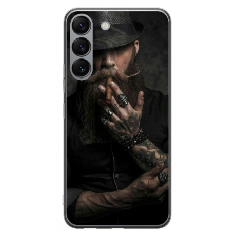 Husa personalizata tip carcasa HQPrint pentru Samsung Galaxy S23, model Beard Man, multicolor, S1D1M0355