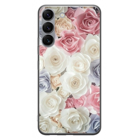 Husa personalizata tip carcasa HQPrint pentru Samsung Galaxy S23, model Flowers 23, multicolor, S1D1M0385