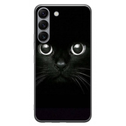 Husa personalizata tip carcasa HQPrint pentru Samsung Galaxy S23 Plus, model Black Cat 1, multicolor, S1D1M0015