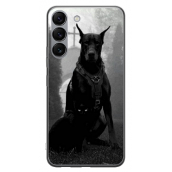 Husa personalizata tip carcasa HQPrint pentru Samsung Galaxy S23 Plus, model Doberman, multicolor, S1D1M0018