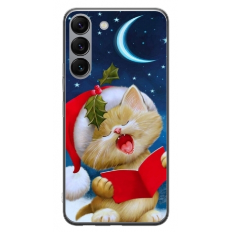 Husa personalizata tip carcasa HQPrint pentru Samsung Galaxy S23 Plus, model Christmas Cat, multicolor, S1D1M0048
