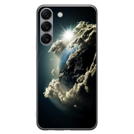 Husa personalizata tip carcasa HQPrint pentru Samsung Galaxy S23 Plus, model Cloudy Earth, multicolor, S1D1M0067