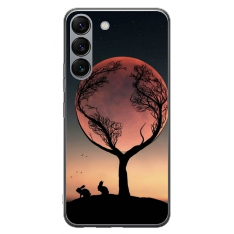 Husa personalizata tip carcasa HQPrint pentru Samsung Galaxy S23 Plus, model Moon Tree, multicolor, S1D1M0068