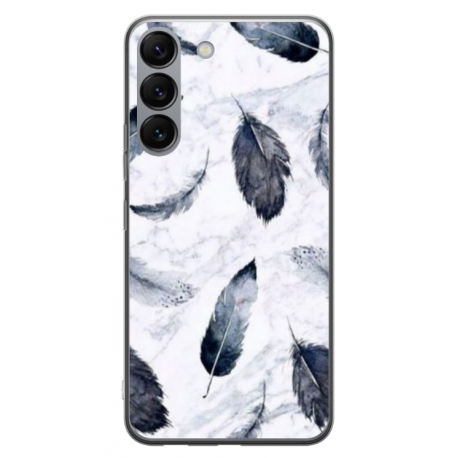 Husa personalizata tip carcasa HQPrint pentru Samsung Galaxy S23 Plus, model Leaf Design 2, multicolor, S1D1M0071