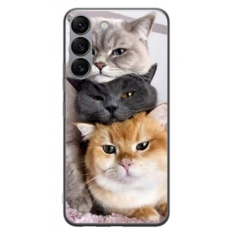 Husa personalizata tip carcasa HQPrint pentru Samsung Galaxy S23 Plus, model Cats, multicolor, S1D1M0116