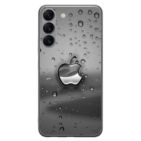Husa personalizata tip carcasa HQPrint pentru Samsung Galaxy S23 Plus, model Rainy Apple logo, multicolor, S1D1M0148