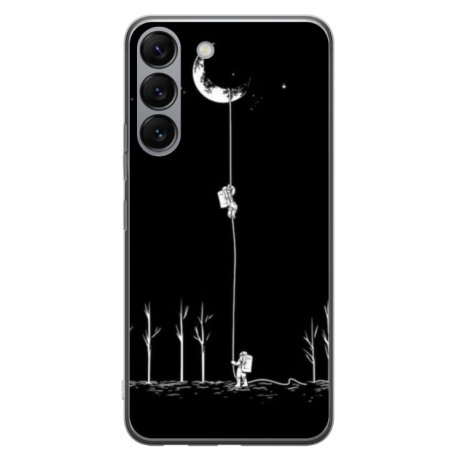 Husa personalizata tip carcasa HQPrint pentru Samsung Galaxy S23 Plus, model Climbing to the Moon, multicolor, S1D1M0233